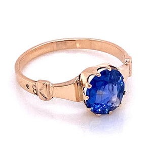 9K Victorian 1.51ct NO HEAT Sapphire Ring Regard Jewelry Austin Texas