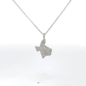 Diamond Texas Pendant with 14K Gold & White Gold Outline