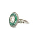 Platinum Art Deco 1.71tcw Diamond & Emerald Ring 4.8g, s7.75 at Regard Jewelry in Austin, Texas