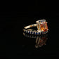 Natural Orange Sapphire Set In 14k Yellow Gold With Blue Sapphire Accent Stones. Regard Jewelry Austin Texas