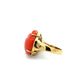 18K Yellow Gold Carved Coral Scarab Beetle Ring | Regard Jewelry Austin Texas