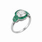 Platinum 2.20ct Old Mine Cushion Diamond & 1.55tcw Emerald Filigree Ring Regard Jewelry Austin Texas