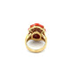 18K Yellow Gold Carved Coral Scarab Beetle Ring | Regard Jewelry Austin Texas