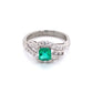 1950's Platinum .55ct Sqyare Emerald & .45tcw Diamond Ring Regard Jewelry Austin Texas