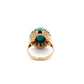 14K 2tone 7.58ct Cabochon Sleeping Beauty Turquoise & .16tcw SC Diamond Ring 6.5g Regard Jewelry Austin Texas