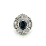 Load image into Gallery viewer, Alexandrite Set in Platinum Ring with Baguette Diamonds
