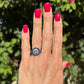 Platinum 2.61ct Transitional Diamond & 8.12tcw Buff Top Sapphire Filigree Ring Regard Jewelry Austin Texas