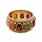 14K YG Etruscan Gemstone & Granulation Eternity 12.5mm Band Ring 10.0g, s10.25 Amethyst, Lapis, Citrine, Jade, Garnet, Coral Regard Jewelry Austin Texas