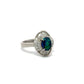 Black Opal With A Halo Of Diamonds - Ring