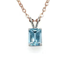 Blue Topaz Pendant set in 14k White Gold at Regard Jewelry