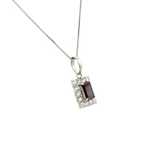 No-Heat Reddish-Purple Sapphire & Diamond Pendant