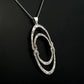 Platinum Art Deco Double Open Oval Pave Antique Diamond Pendant Necklace 18" Regard Jewelry Austin Texas