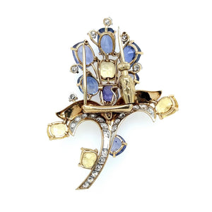 Cartier Sapphire and Diamond Flower Brooch Regard Jewelry Austin Texas