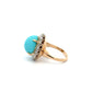 14K 2tone 7.58ct Cabochon Sleeping Beauty Turquoise & .16tcw SC Diamond Ring 6.5g Regard Jewelry Austin Texas