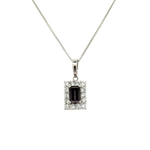 No-Heat Reddish-Purple Sapphire & Diamond Pendant