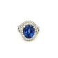 18K WG 8.10ct Oval Sapphire GIA & 1.20tcw RBC Diamond Ring Regard Jewelry Austin Texas