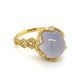 18K YG Stambolian 12ct Blue Chalcedony & .69tcw Diamond Ring 10.2g Regard Jewelry Austin Texas
