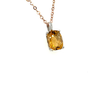 Citrine Pendant set in 14K White Gold at Regard Jewelry in