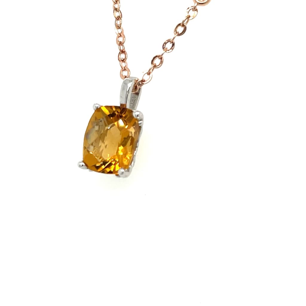 Citrine Pendant set in 14K White Gold at Regard Jewelry in