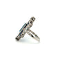 Platinum 8.89ct Emerald Cut Aquamarine, 1.50tcw Sapphire & .59tcw OEC Diamond Ring