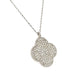 Platinum Brilliant Cut Pave Diamond Alhambra Style Pendant Necklace | Regard Jewelry Austin Jewelry