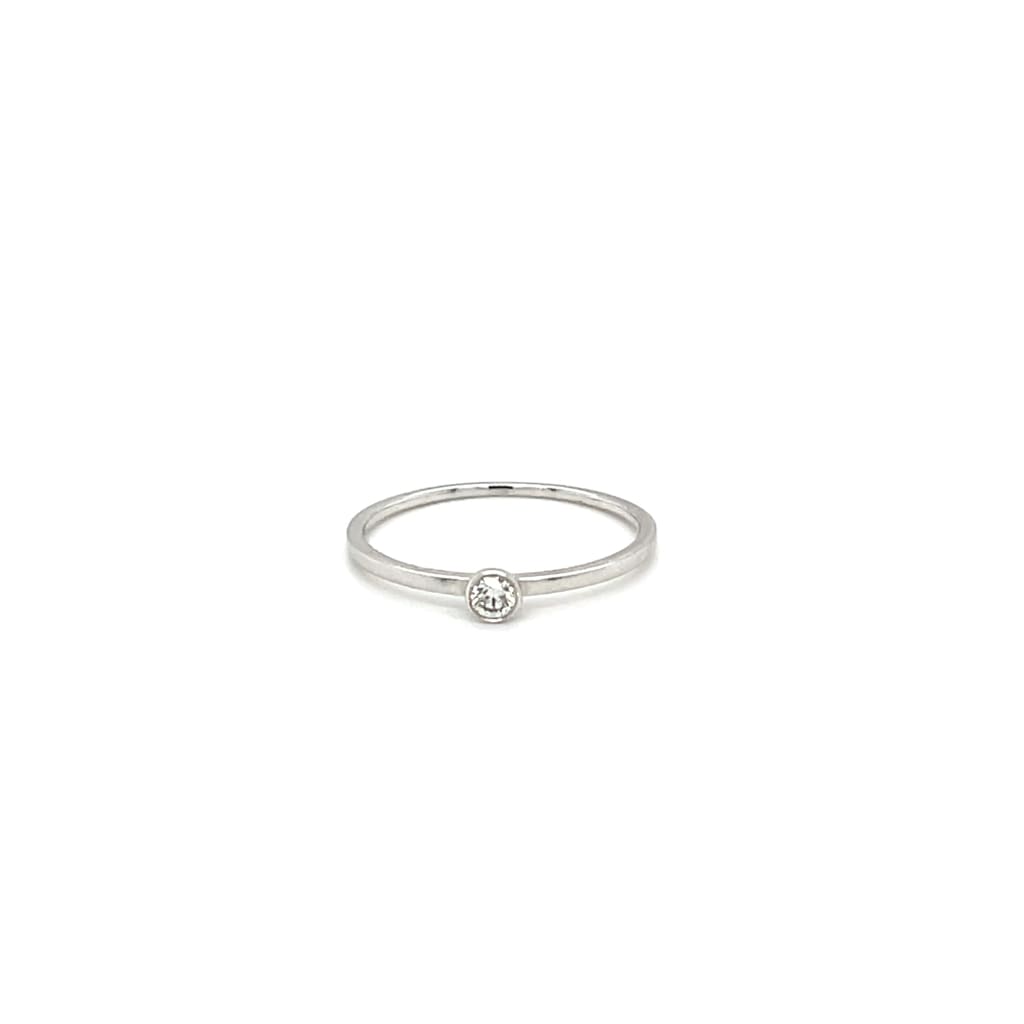 Diamond Bezel Ring 14k White Gold at Regard Jewelry in