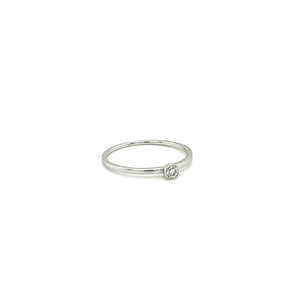Diamond Bezel Ring 14k White Gold at Regard Jewelry in