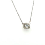Load image into Gallery viewer, Diamond Halo Necklace 0.34CT Center Diamond in 14k White
