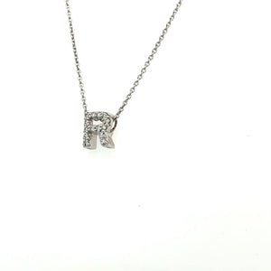 Diamond Letter R Necklace at Regard Jewelry in Austin Texas