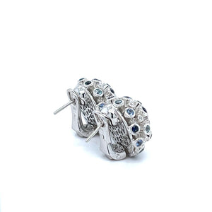 Dome Cluster Sapphire and Diamond Earrings at Regard Jewelry