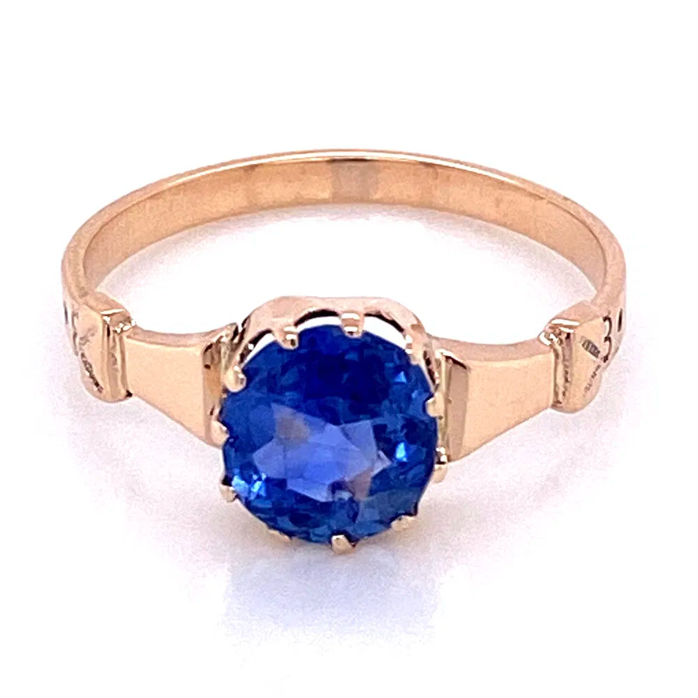 9K Victorian 1.51ct NO HEAT Sapphire Ring Regard Jewelry Austin Texas