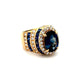 18K Yellow Gold Oval Sapphire & Diamond Ring