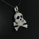 Load image into Gallery viewer, 18K WG 1.65tcw Pave Diamond Skull &amp; Cross Bones Pendant Regard Jewelry Austin Texas
