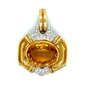 Citrine and Diamond Pendant 18k Gold at Regard Jewelry in