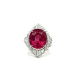 Load image into Gallery viewer, Estate Platinum Oval Rubellite Tourmaline and Diamond Ring
