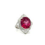 Load image into Gallery viewer, Estate Platinum Oval Rubellite Tourmaline and Diamond Ring
