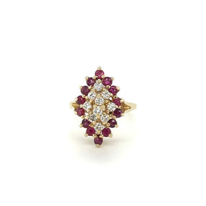 Estate Ruby and Diamond Cluster Ring at Regard Jewelry in