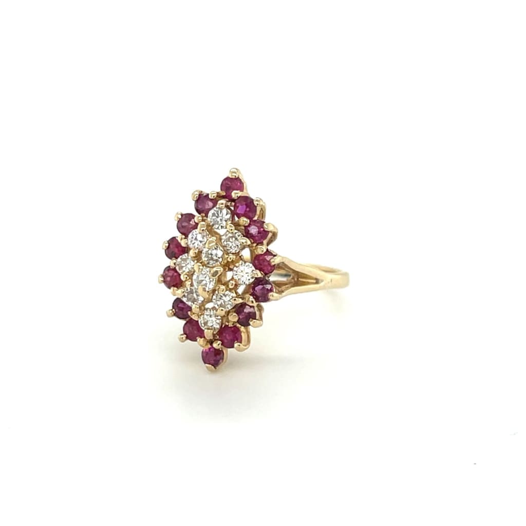 Estate Ruby and Diamond Cluster Ring at Regard Jewelry in