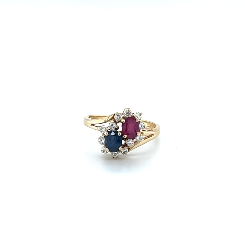 Ruby Sapphire and Diamond Ring 14k Yellow Gold at Regard