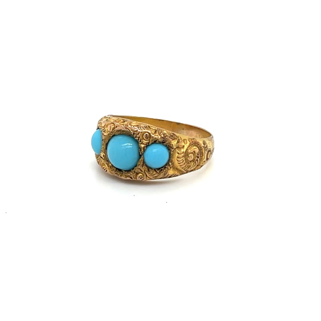 Estate Three Stone Turquoise Ring at Regard Jewelry in