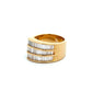 18K YG 2.73tcw Baguette Diamond Bias Ring 17.5g Regard Jewelry Austin Texas