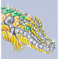 ELIE TOP Crocodile 6.53tcw Emerald GIA Minor & 2.00tcw Diamond Cuff Ring Regard Jewelry Austin Texas