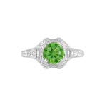 Load image into Gallery viewer, Platinum Art Deco 1.13ct Round Demantoid Garnet GIA &amp; Diamond Ring Regard Jewelry Austin Texas
