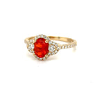 Load image into Gallery viewer, Mexican Fire Opal Ring in 14k Yellow Gold With Accent
