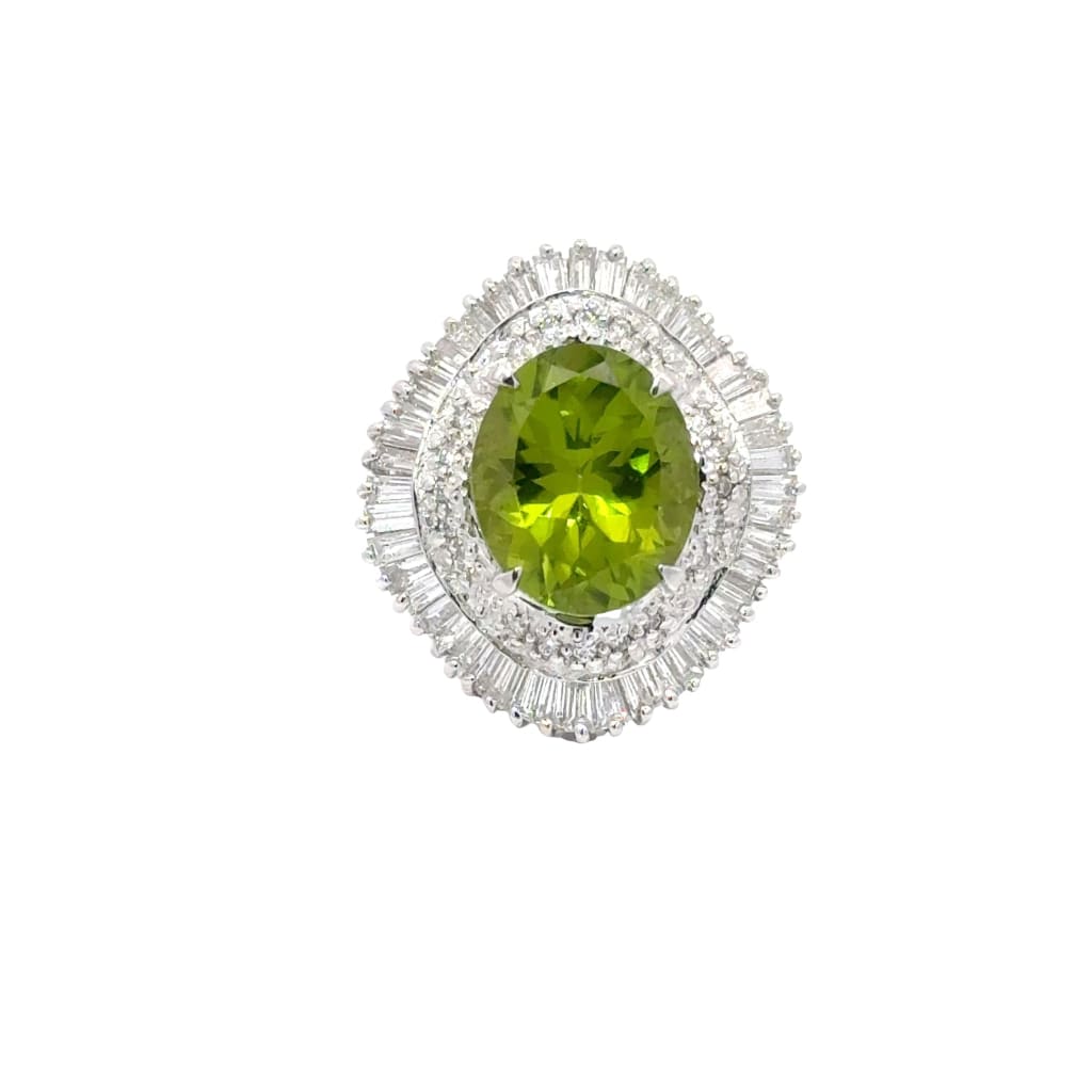 Oval Peridot Diamond - Gemstone ring