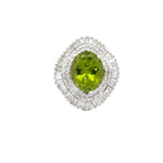 Load image into Gallery viewer, Oval Peridot Diamond - Gemstone ring

