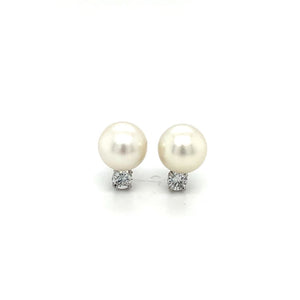 Pearl and Diamond White Gold Earrings at Regard Jewelry in
