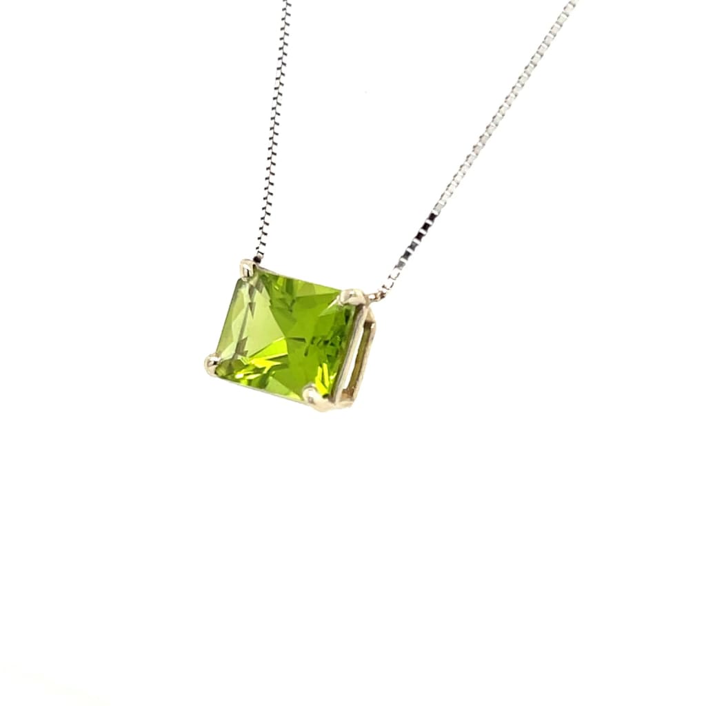 Peridot Necklace 14k White Gold Chain at Regard Jewelry in
