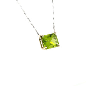 Peridot Necklace 14k White Gold Chain at Regard Jewelry in
