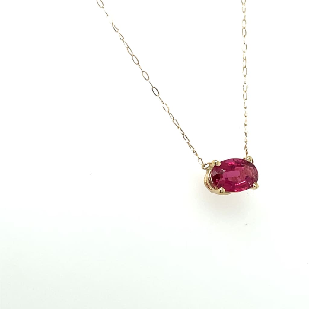 Pink Tourmaline Necklace 14k Yellow Gold at Regard Jewelry